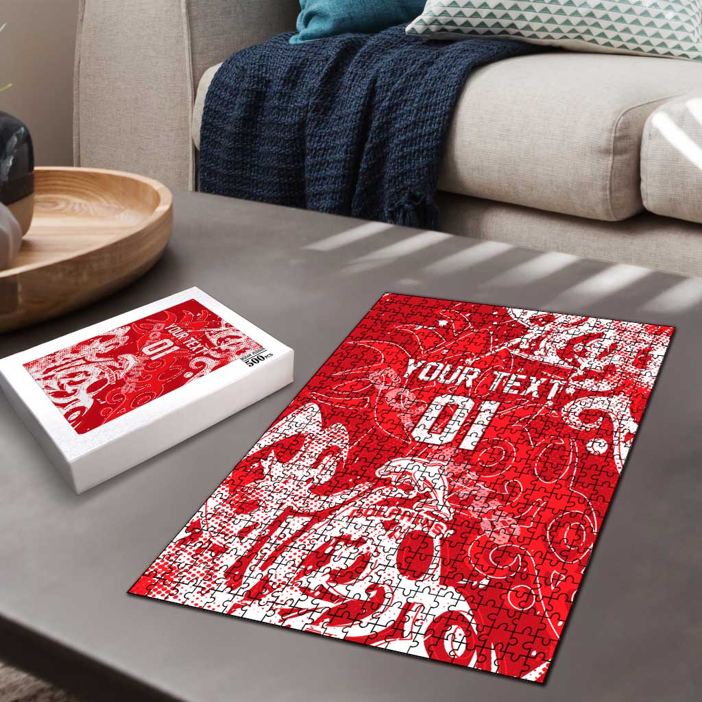 Personalized Dolphins Rugby Puzzle Urban Street Graffiti Style - Distressed Splatter Elements