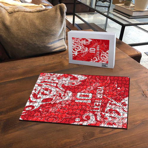 Personalized Dolphins Rugby Puzzle Urban Street Graffiti Style - Distressed Splatter Elements
