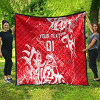 Personalized Dolphins Rugby Quilt Urban Street Graffiti Style - Distressed Splatter Elements