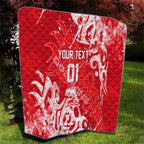 Personalized Dolphins Rugby Quilt Urban Street Graffiti Style - Distressed Splatter Elements