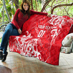 Personalized Dolphins Rugby Quilt Urban Street Graffiti Style - Distressed Splatter Elements