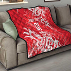 Personalized Dolphins Rugby Quilt Urban Street Graffiti Style - Distressed Splatter Elements