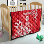 Personalized Dolphins Rugby Quilt Urban Street Graffiti Style - Distressed Splatter Elements