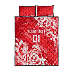 Personalized Dolphins Rugby Quilt Bed Set Urban Street Graffiti Style - Distressed Splatter Elements