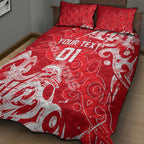 Personalized Dolphins Rugby Quilt Bed Set Urban Street Graffiti Style - Distressed Splatter Elements