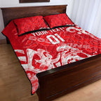 Personalized Dolphins Rugby Quilt Bed Set Urban Street Graffiti Style - Distressed Splatter Elements