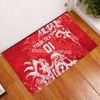 Personalized Dolphins Rugby Rubber Doormat Urban Street Graffiti Style - Distressed Splatter Elements