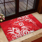 Personalized Dolphins Rugby Rubber Doormat Urban Street Graffiti Style - Distressed Splatter Elements