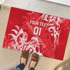 Personalized Dolphins Rugby Rubber Doormat Urban Street Graffiti Style - Distressed Splatter Elements