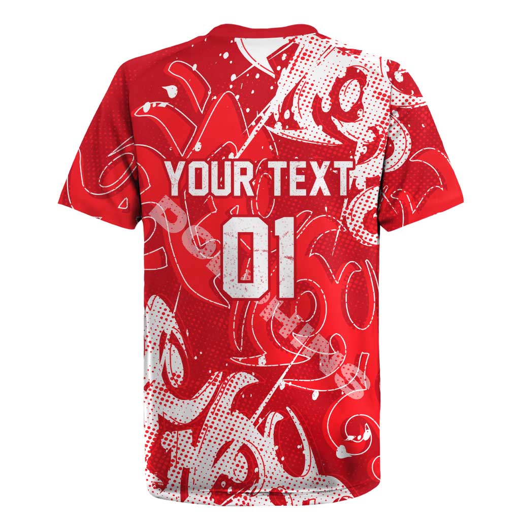 Personalized Dolphins Rugby Rugby Jersey Urban Street Graffiti Style - Distressed Splatter Elements