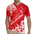 Personalized Dolphins Rugby Rugby Jersey Urban Street Graffiti Style - Distressed Splatter Elements