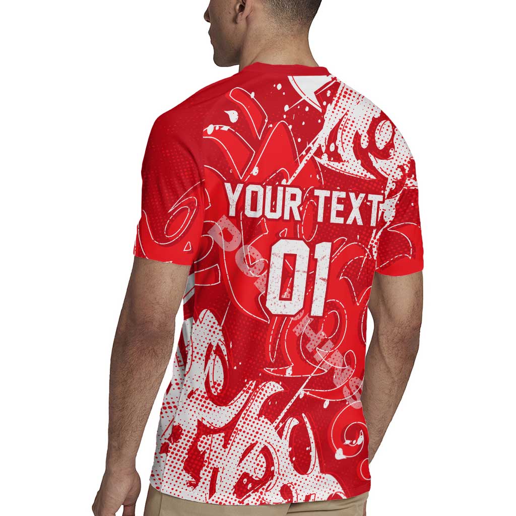 Personalized Dolphins Rugby Rugby Jersey Urban Street Graffiti Style - Distressed Splatter Elements