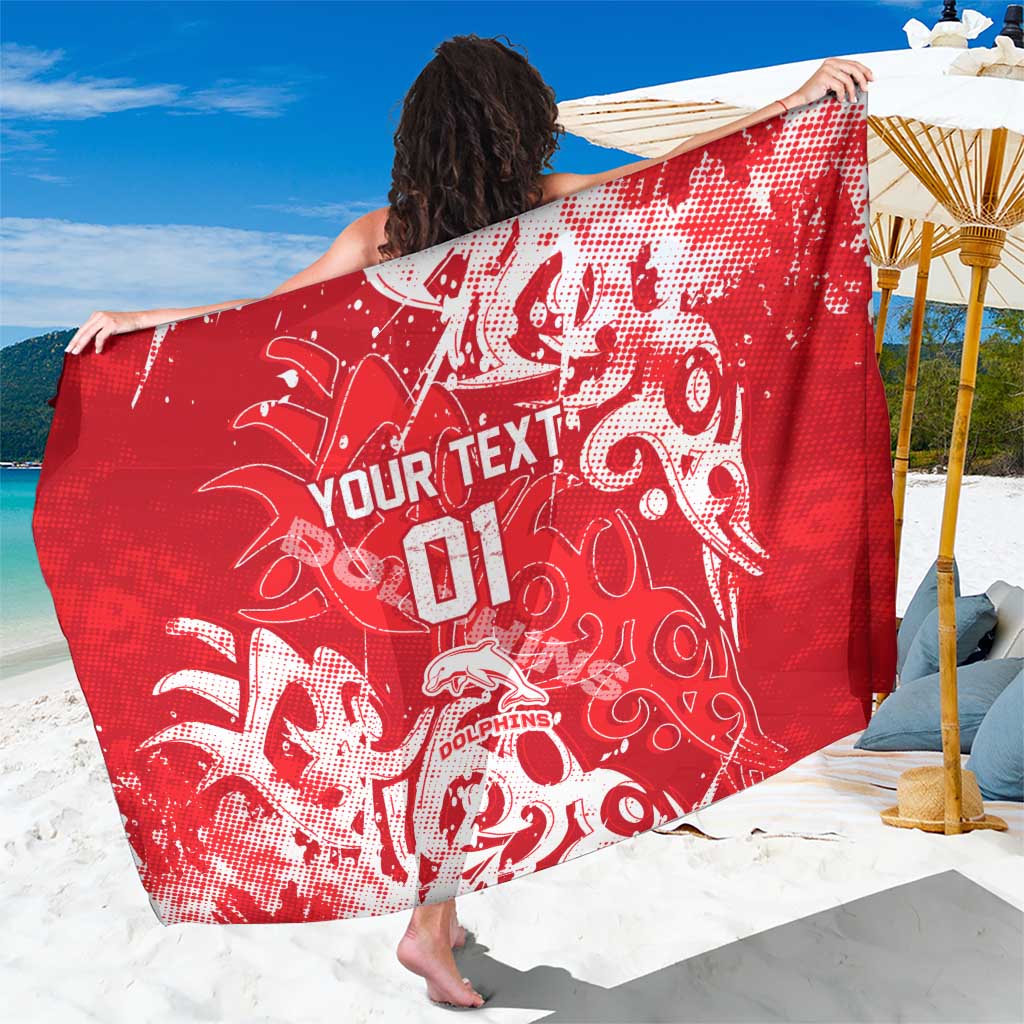 Personalized Dolphins Rugby Sarong Urban Street Graffiti Style - Distressed Splatter Elements