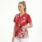 Personalized Dolphins Rugby Scrub Top Urban Street Graffiti Style - Distressed Splatter Elements