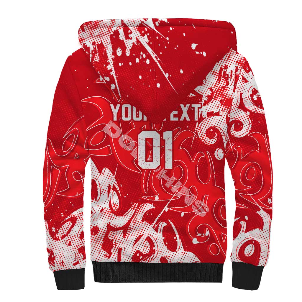 Personalized Dolphins Rugby Sherpa Hoodie Urban Street Graffiti Style - Distressed Splatter Elements