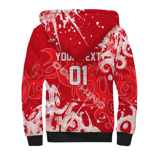 Personalized Dolphins Rugby Sherpa Hoodie Urban Street Graffiti Style - Distressed Splatter Elements
