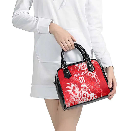 Personalized Dolphins Rugby Shoulder Handbag Urban Street Graffiti Style - Distressed Splatter Elements