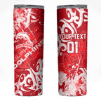 Personalized Dolphins Rugby Skinny Tumbler Urban Street Graffiti Style - Distressed Splatter Elements