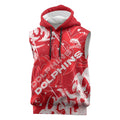 Personalized Dolphins Rugby Sleeveless Hoodie Urban Street Graffiti Style - Distressed Splatter Elements