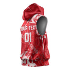 Personalized Dolphins Rugby Sleeveless Hoodie Urban Street Graffiti Style - Distressed Splatter Elements