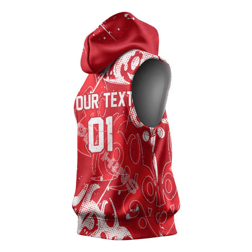 Personalized Dolphins Rugby Sleeveless Hoodie Urban Street Graffiti Style - Distressed Splatter Elements