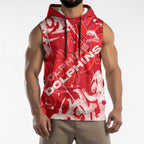 Personalized Dolphins Rugby Sleeveless Hoodie Urban Street Graffiti Style - Distressed Splatter Elements