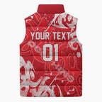 Personalized Dolphins Rugby Sleeveless Puffer Jacket Urban Street Graffiti Style - Distressed Splatter Elements