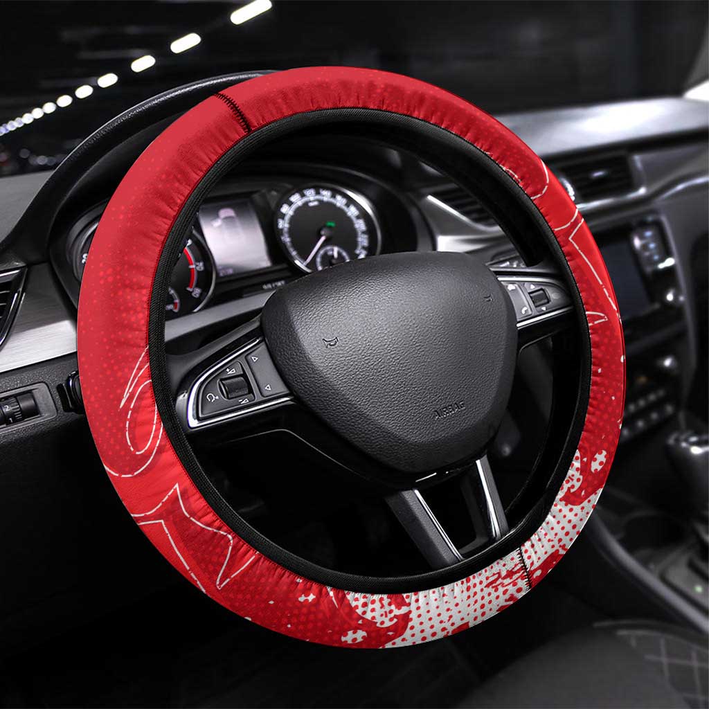 Dolphins Rugby Steering Wheel Cover Urban Street Graffiti Style - Distressed Splatter Elements