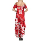 Personalized Dolphins Rugby Summer Maxi Dress Urban Street Graffiti Style - Distressed Splatter Elements