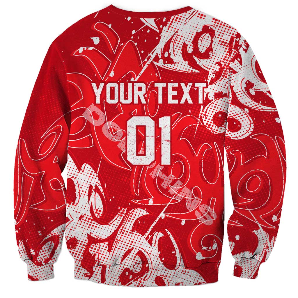 Personalized Dolphins Rugby Sweatshirt Urban Street Graffiti Style - Distressed Splatter Elements