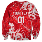 Personalized Dolphins Rugby Sweatshirt Urban Street Graffiti Style - Distressed Splatter Elements