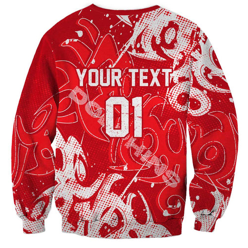 Personalized Dolphins Rugby Sweatshirt Urban Street Graffiti Style - Distressed Splatter Elements