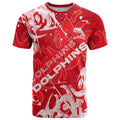 Personalized Dolphins Rugby T Shirt Urban Street Graffiti Style - Distressed Splatter Elements