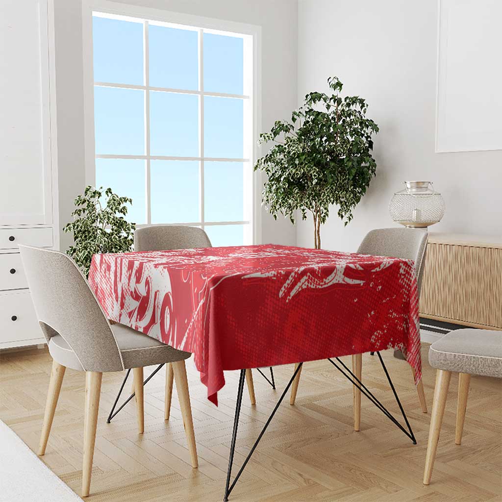 Personalized Dolphins Rugby Tablecloth Urban Street Graffiti Style - Distressed Splatter Elements