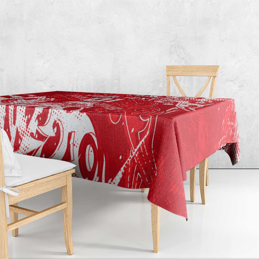 Personalized Dolphins Rugby Tablecloth Urban Street Graffiti Style - Distressed Splatter Elements