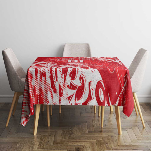 Personalized Dolphins Rugby Tablecloth Urban Street Graffiti Style - Distressed Splatter Elements