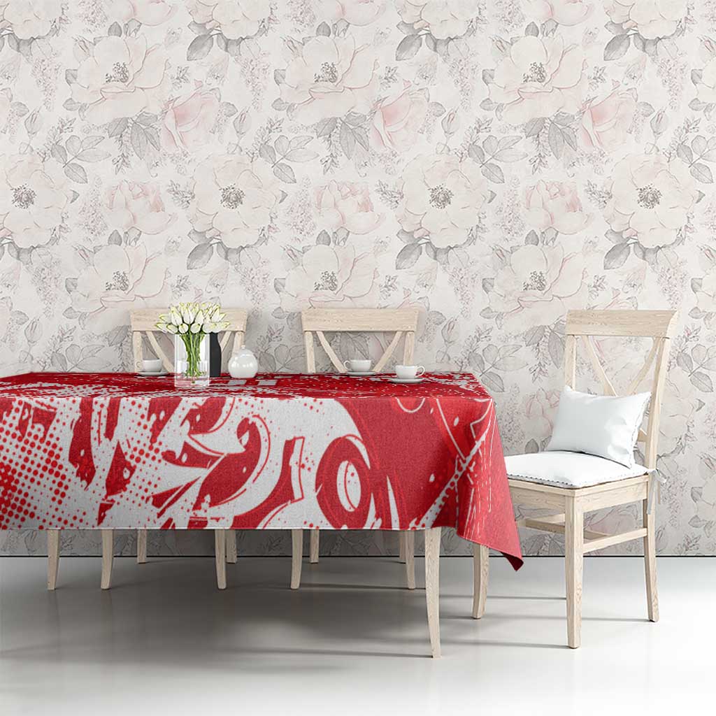 Personalized Dolphins Rugby Tablecloth Urban Street Graffiti Style - Distressed Splatter Elements