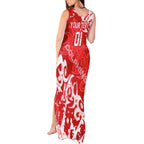 Personalized Dolphins Rugby Tank Maxi Dress Urban Street Graffiti Style - Distressed Splatter Elements