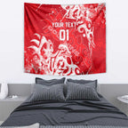 Personalized Dolphins Rugby Tapestry Urban Street Graffiti Style - Distressed Splatter Elements