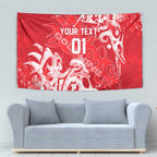 Personalized Dolphins Rugby Tapestry Urban Street Graffiti Style - Distressed Splatter Elements