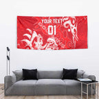 Personalized Dolphins Rugby Tapestry Urban Street Graffiti Style - Distressed Splatter Elements