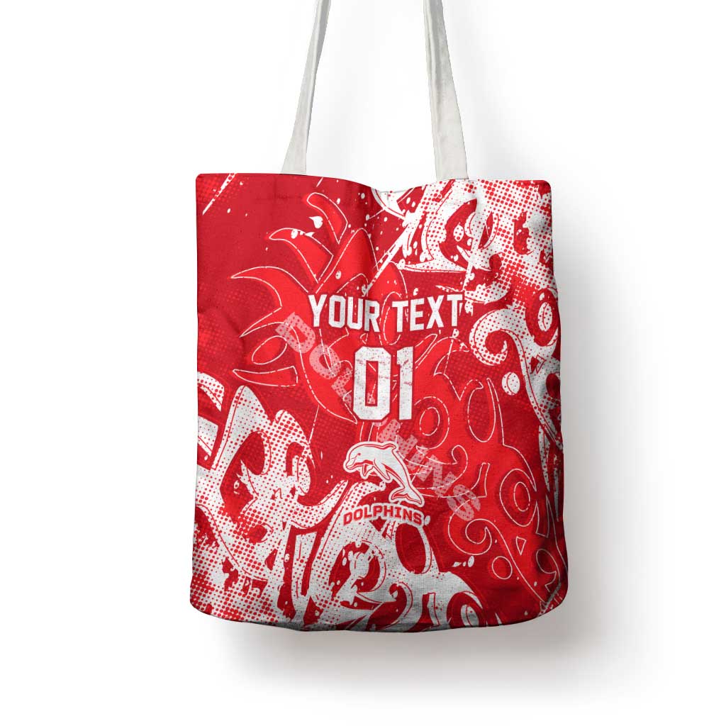 Personalized Dolphins Rugby Tote Bag Urban Street Graffiti Style - Distressed Splatter Elements