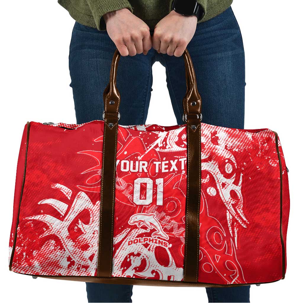 Personalized Dolphins Rugby Travel Bag Urban Street Graffiti Style - Distressed Splatter Elements