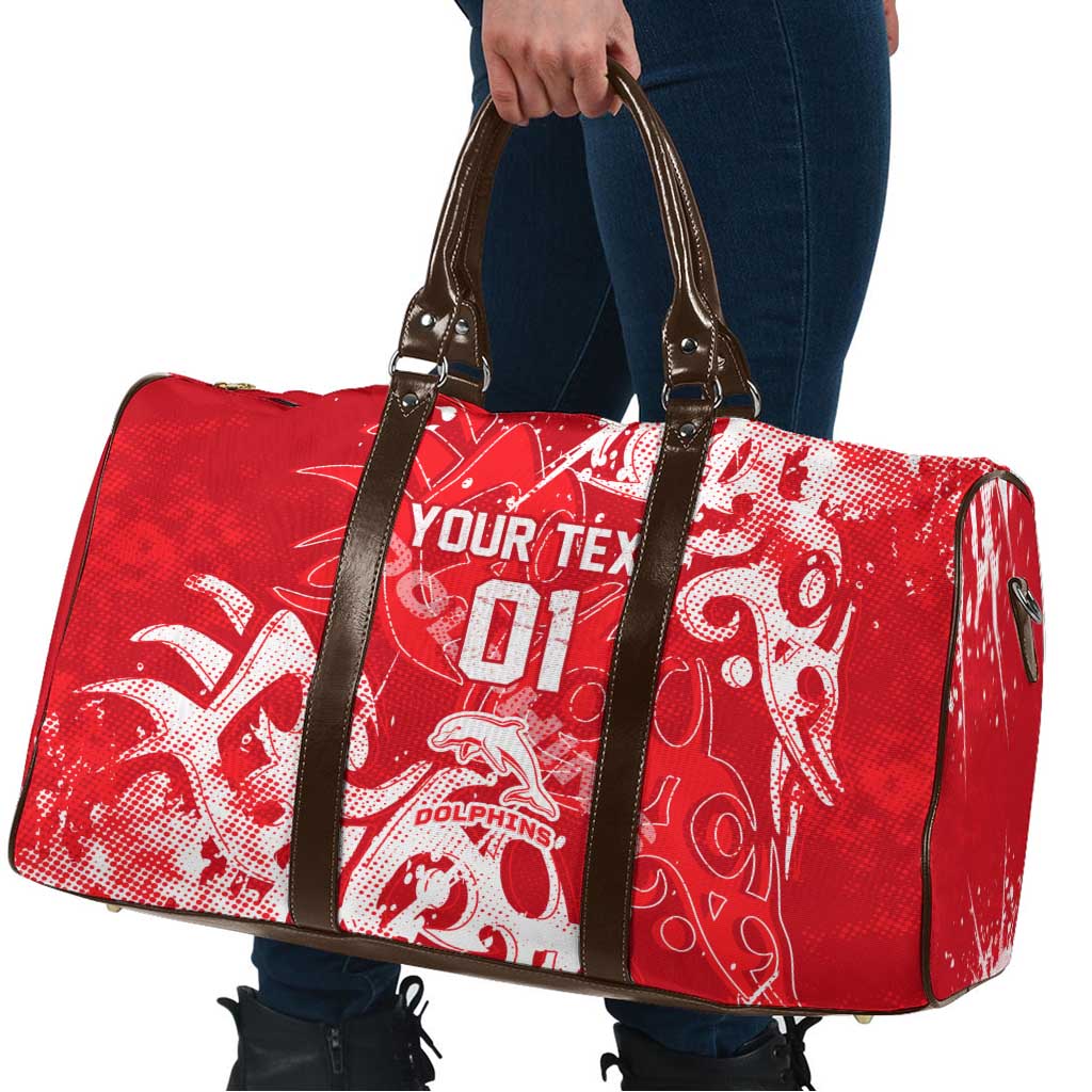 Personalized Dolphins Rugby Travel Bag Urban Street Graffiti Style - Distressed Splatter Elements