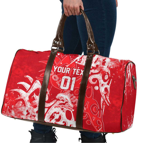 Personalized Dolphins Rugby Travel Bag Urban Street Graffiti Style - Distressed Splatter Elements