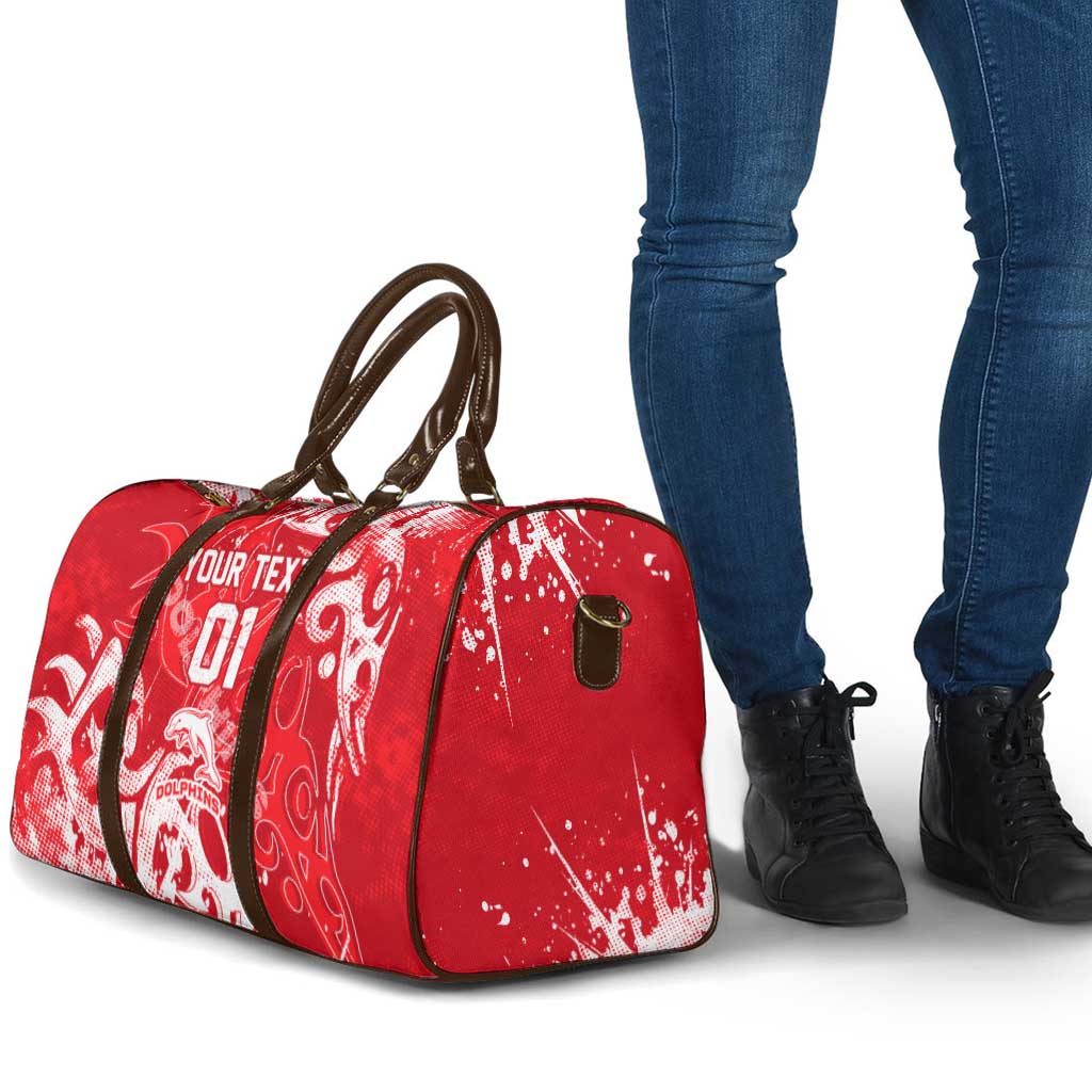 Personalized Dolphins Rugby Travel Bag Urban Street Graffiti Style - Distressed Splatter Elements