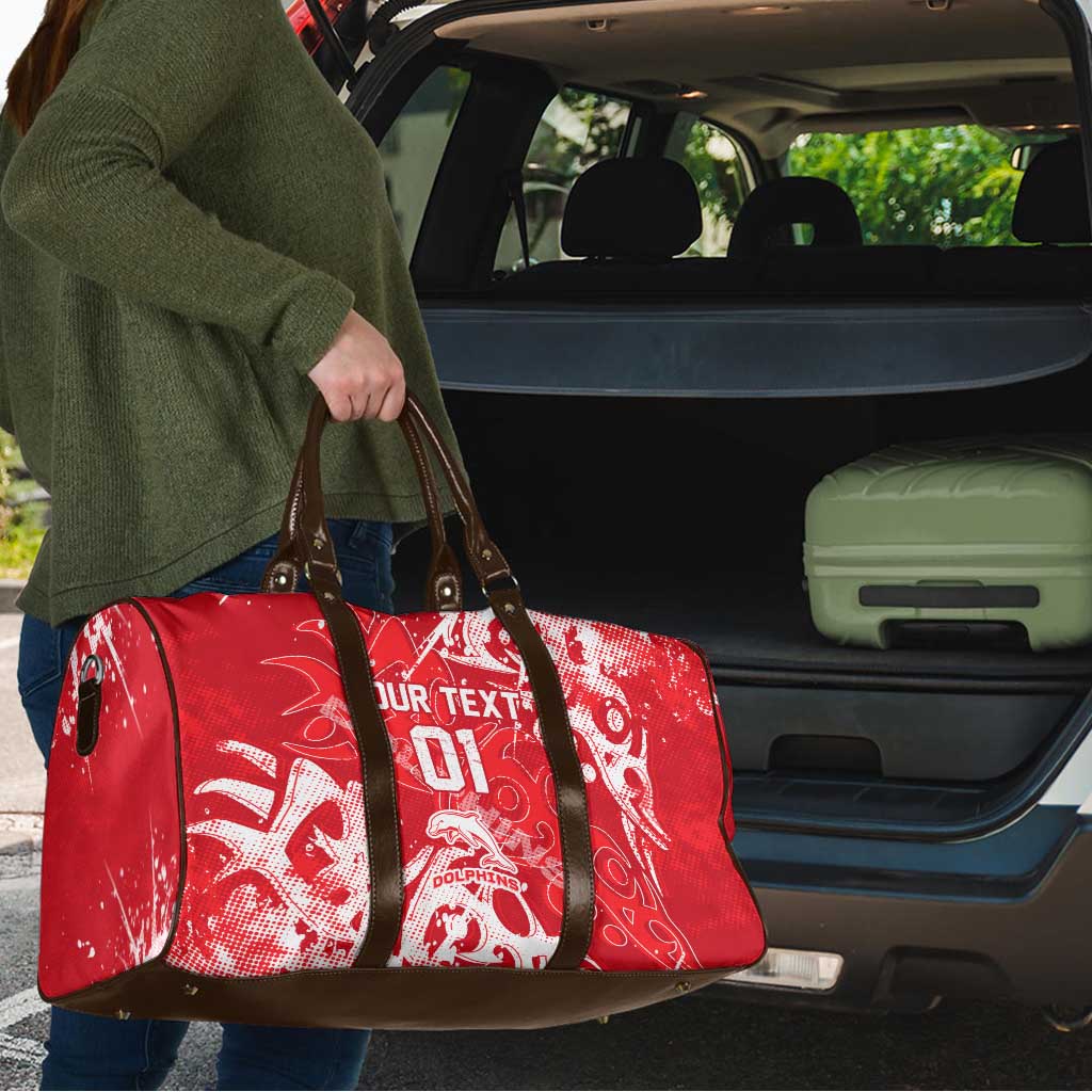 Personalized Dolphins Rugby Travel Bag Urban Street Graffiti Style - Distressed Splatter Elements