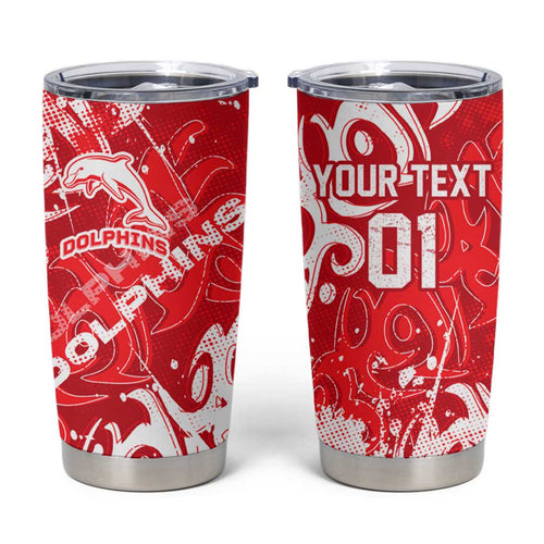 Personalized Dolphins Rugby Tumbler Cup Urban Street Graffiti Style - Distressed Splatter Elements