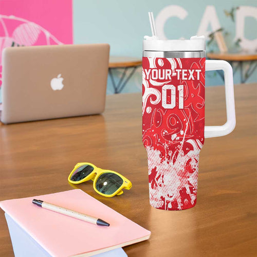 Personalized Dolphins Rugby Tumbler With Handle Urban Street Graffiti Style - Distressed Splatter Elements
