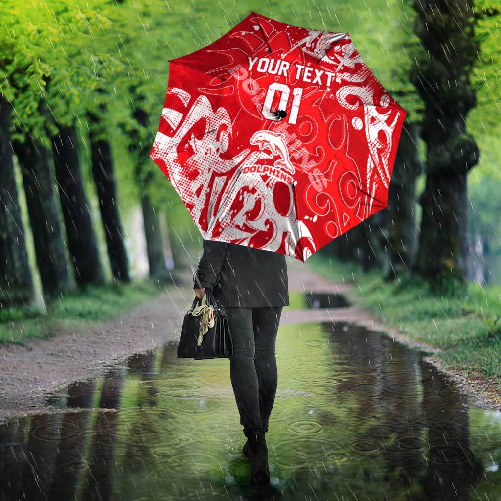 Personalized Dolphins Rugby Umbrella Urban Street Graffiti Style - Distressed Splatter Elements